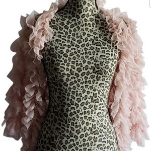 Sheer lace ruffled cardigan